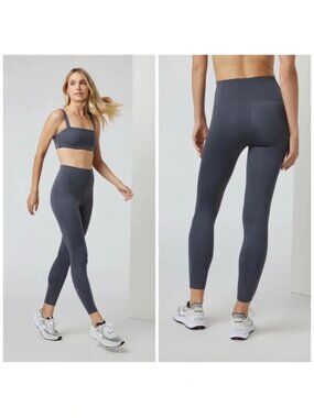 Vuori Evolve Leggings High Waist Crop Charcaol Gray Large Yoga Active Run Gym